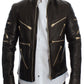 Dolce & Gabbana Brown Lambskin Leather Zipper Jacket