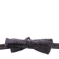 Dolce & Gabbana Gray Black Wool Bow Tie