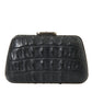 Balenciaga Black Exotic Skin Leather Shoulder Crossbody Box Clutch Bag
