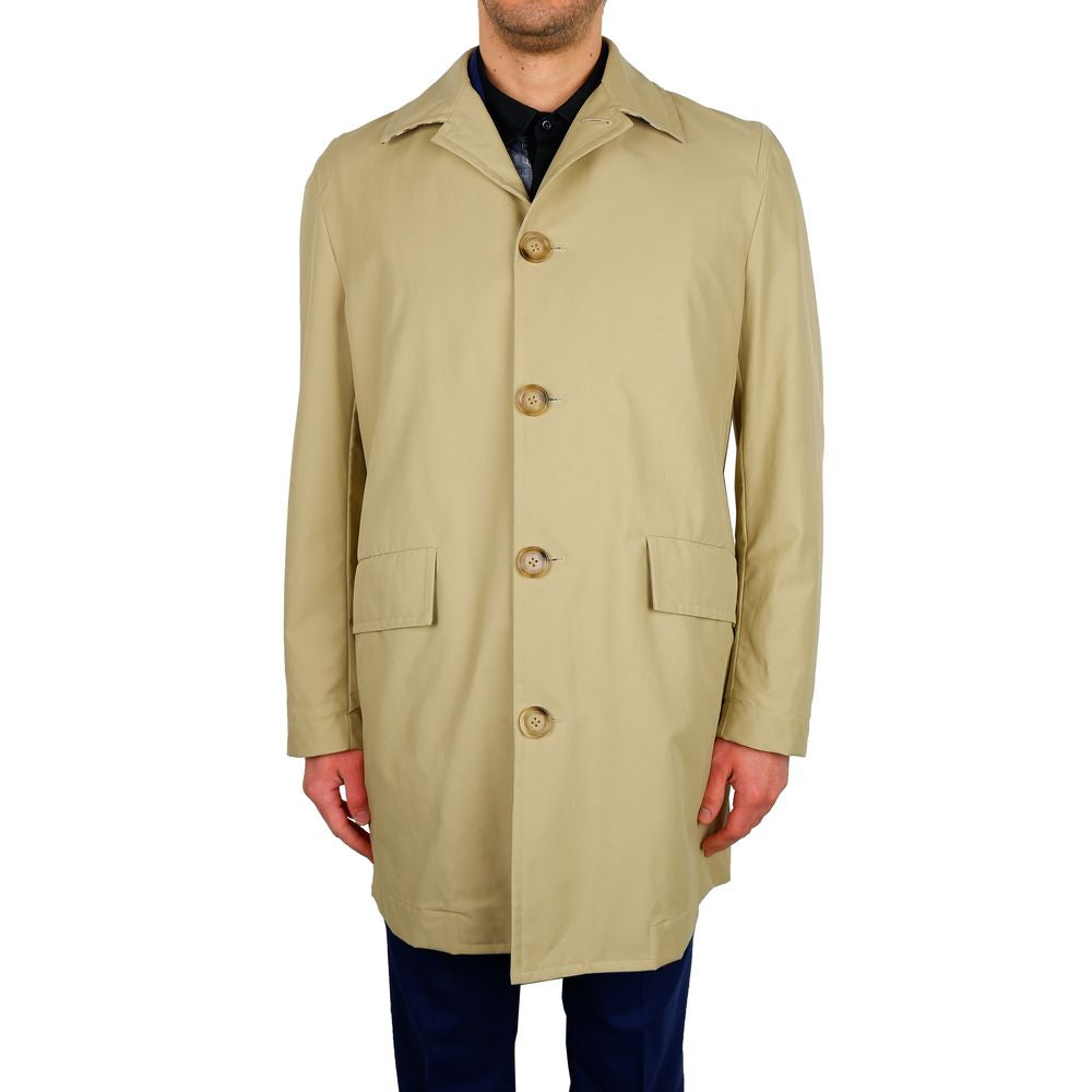 Aquascutum Beige Cotton Men Trench Coat