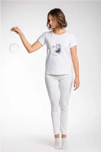 A.Tratti White Viscose Women T-Shirt