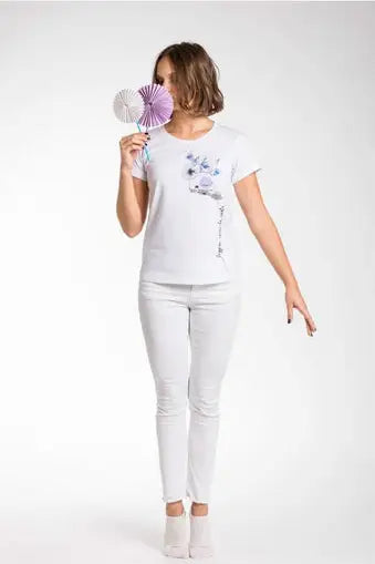 A.Tratti White Viscose Women T-Shirt