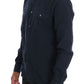 John Galliano Blue Casual Cotton Long Sleeve Shirt