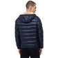 Refrigiwear Blue Nylon Men Jacket with Slim Fit and Feather Padding