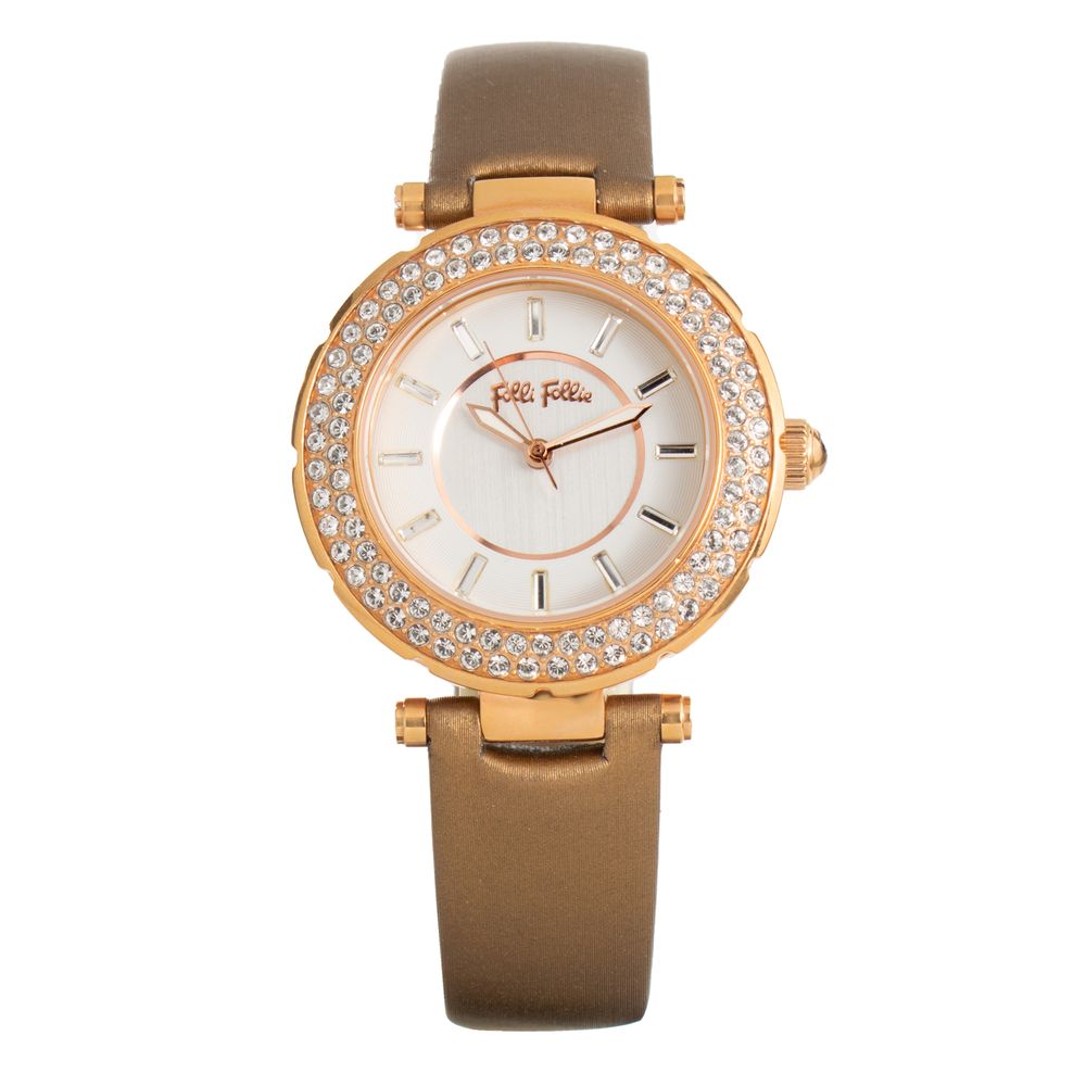 Folli Follie Brown Leather Dress Watch