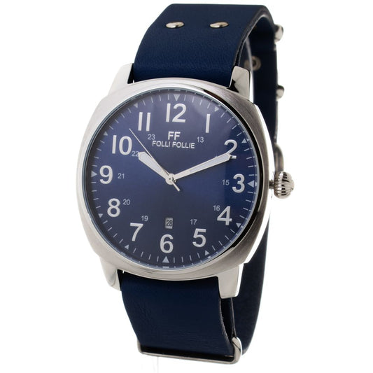 Folli Follie Blue Leather Dress Watch