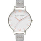 Olivia Burton Silver Stainless Steel Dress Watch