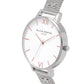 Olivia Burton Silver Stainless Steel Dress Watch