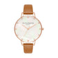 Olivia Burton Brown Artificial Leather Dress Watch