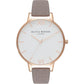 Olivia Burton Gray Artificial Leather Dress Watch
