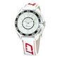 Chronotech White Leather Dress Watch