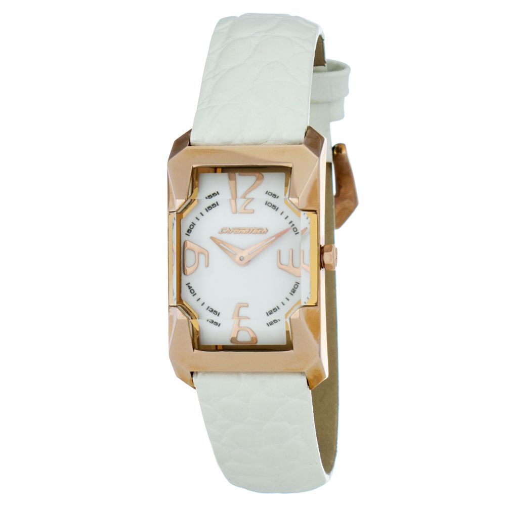 Chronotech White Leather Dress Watch