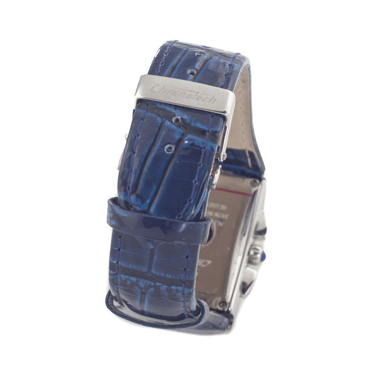 Chronotech Blue Leather Dress Watch