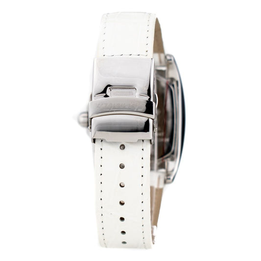 Chronotech White Leather Dress Watch