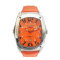 Chronotech Orange Leather Dress Watch