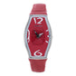 Chronotech Red Leather Dress Watch