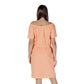 B.Young Orange Cotton Short Dress