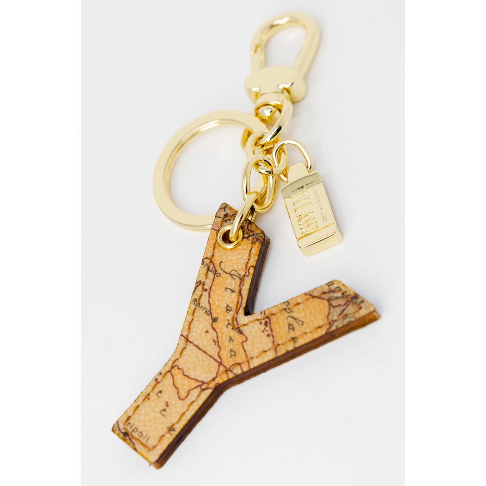 Alviero Martini Prima Classe Beige Artificial Leather Keychain