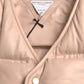 Bottega Veneta Beige Quilted Sleeveless Calf Leather Jacket