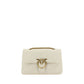 PINKO White Calf Leather Bos Taurus Shoulder Bag