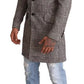Dolce & Gabbana Gray Check Plaid Long Trench Coat Jacket