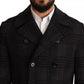 Dolce & Gabbana Black Trench Coat Check Wool Jacket