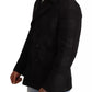 Dolce & Gabbana Black Trench Coat Check Wool Jacket