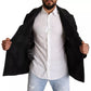 Dolce & Gabbana Black Trench Coat Check Wool Jacket