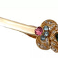 Dolce & Gabbana Gold Plated 925 Sterling Silver Crystal Collar Stop Brooch