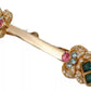 Dolce & Gabbana Gold Plated 925 Sterling Silver Crystal Collar Stop Brooch