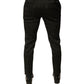 Dolce & Gabbana Black Brocade Polyester Skinny Men Dress Pants