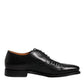 Dolce & Gabbana Black Leather Derby Wingtip Lace Up Formal Dress Shoes