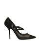 Dolce & Gabbana Black Mesh Mary Jane High Heels Pumps Shoes