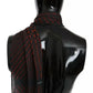 Costume National Black Red Viscose Foulard Branded Scarf