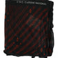 Costume National Black Red Viscose Foulard Branded Scarf