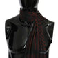 Costume National Black Red Viscose Foulard Branded Scarf