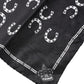 Dolce & Gabbana Black Horseshoe Silk Square Handkerchief Scarf