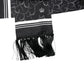 Dolce & Gabbana Black Patterned Skinny Fringes Shawl Scarf