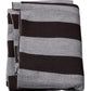 Dolce & Gabbana Black Gray Stripes Wool Neck Wrap Scarf