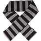 Dolce & Gabbana Black Gray Stripes Wool Neck Wrap Scarf
