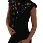 Dolce & Gabbana Black Embellished Floral Military Jacket Vest