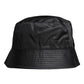 Dolce & Gabbana Black Cotton Wide Brim Bucket Hat