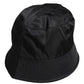 Dolce & Gabbana Black Cotton Wide Brim Bucket Hat