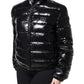 Dolce & Gabbana Black Logo Plaque Full Zip Puffer Jacket