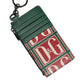 Dolce & Gabbana Green Calf Leather Logo Print Monogram Card Holder Wallet