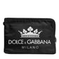 Dolce & Gabbana Black DG Milano Print Nylon Pouch Clutch Bag