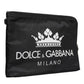 Dolce & Gabbana Black DG Milano Print Nylon Pouch Clutch Bag