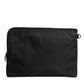 Dolce & Gabbana Black DG Milano Print Nylon Pouch Clutch Bag