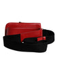 Dolce & Gabbana Red Calfskin Logo Purse Phone Belt Waist Bag