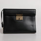 Dolce & Gabbana Black Leather Logo Plaque Document Briefcase Bag